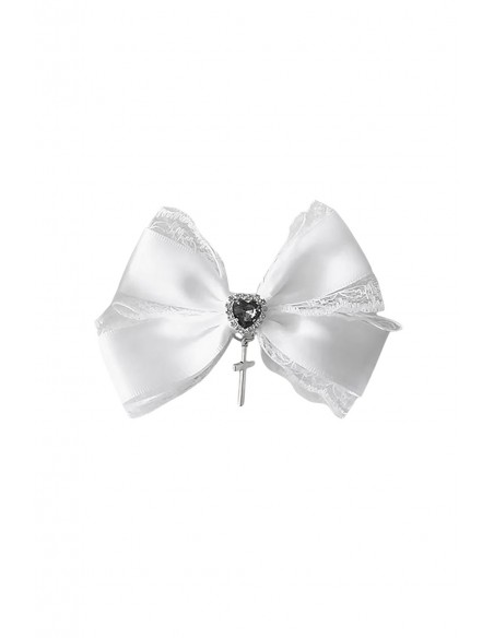 Lazo Para la Cabeza Satin Lace Cross Blanco
