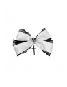 Lazo Para la Cabeza Satin Lace Cross Blanco x Negro