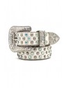 White & Aura Rhinestone Belt