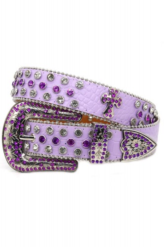 Lavender Rhinestone Belt 2