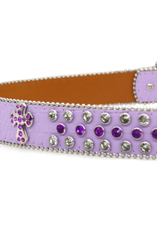 Lavender Rhinestone Belt