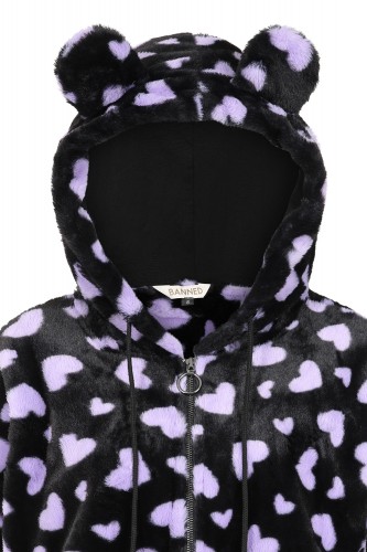 Nanami Fleece Jacket Black x Pastel Lilac - Banned 2