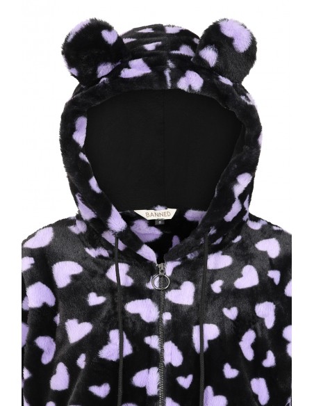 Chaqueta Polar Nanami Negro x Lila Pastel - Banned