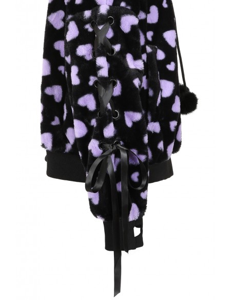 Chaqueta Polar Nanami Negro x Lila Pastel - Banned