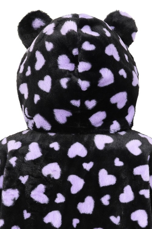 Nanami Fleece Jacket Black x Pastel Lilac - Banned