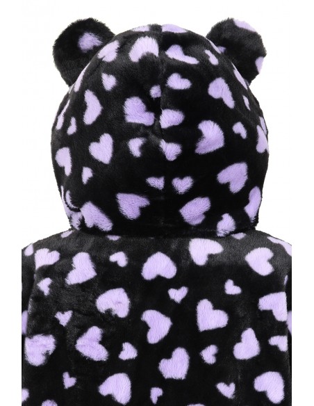 Nanami Fleece Jacket Black x Pastel Lilac - Banned