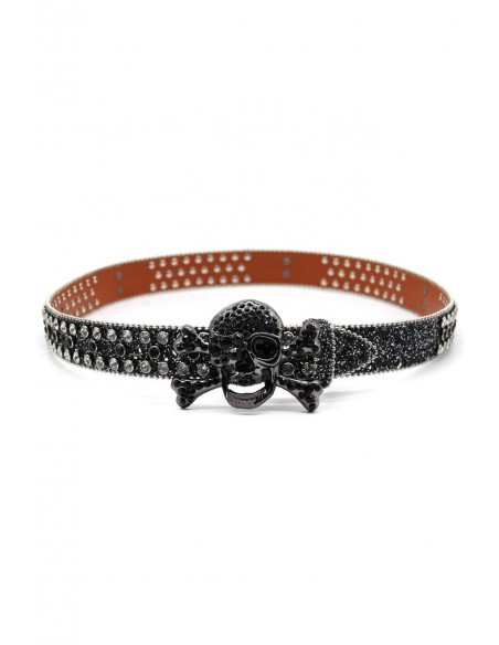 Cinturón con Brillantes Black Skull
