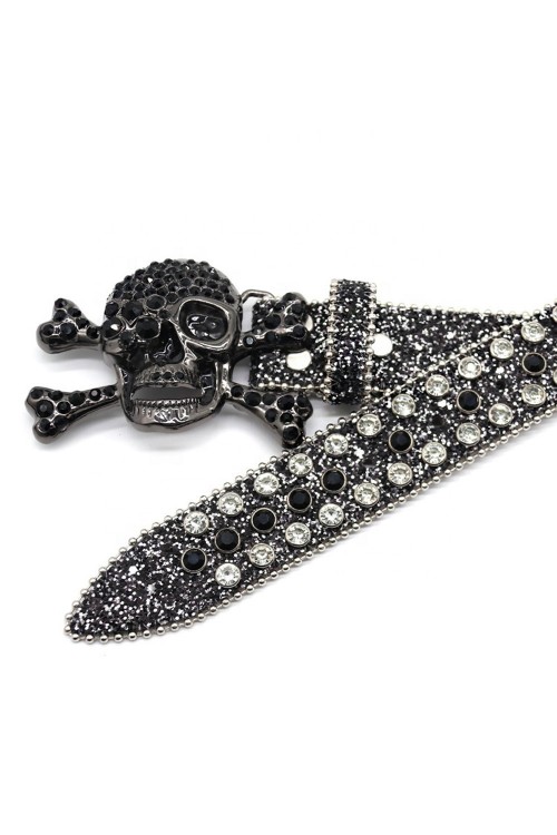 Cinturón con Brillantes Black Skull