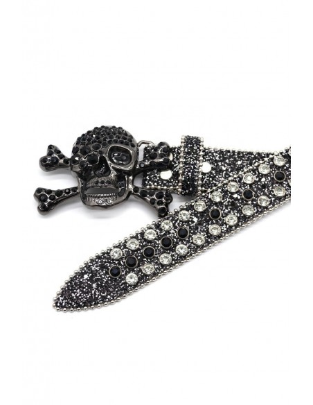 Cinturón con Brillantes Black Skull
