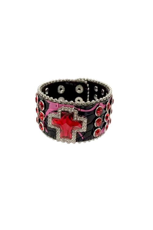 Pulsera Rokku Cross Negro x Rojo x Rosa