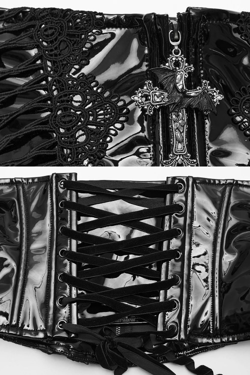 Gothic Vinyl Underbust Corset - Punk Rave