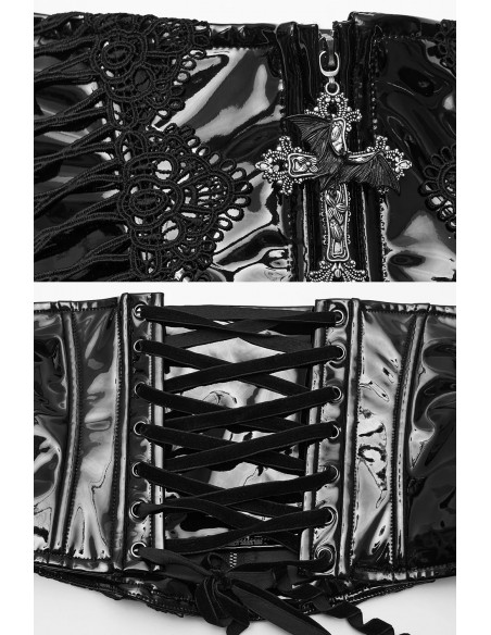 Gothic Vinyl Underbust Corset - Punk Rave