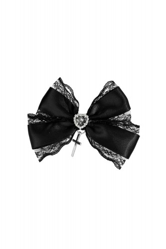 Lazo Para la Cabeza Satin Lace Cross Negro