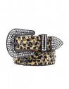 Cinturón con Brillantes Beige Leopard