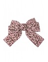 Leopard Bow Hair Barrette Pink