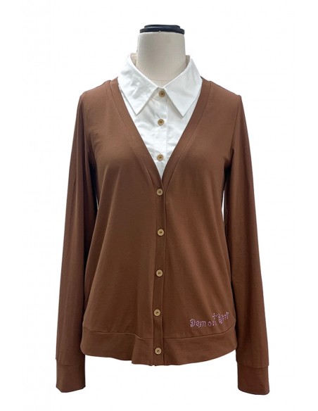 Cardigan Marrón con Cuello de Camisa - Evil Tooth