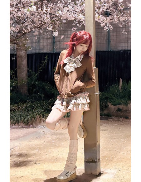 Cardigan Marrón con Cuello de Camisa - Evil Tooth