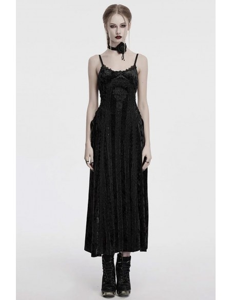 Vestido Velvet y Pedreria Vampiric Dreams en Negro - Punk Rave