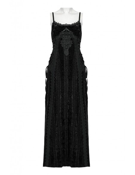 Vampiric Dreams Velvet and Rhinestone Dress in Black - Punk Rave