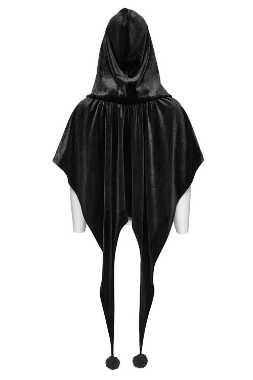 Velvet Dark Harlequin Cape in Black - Punk Rave