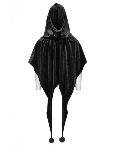 Velvet Dark Harlequin Cape in Black - Punk Rave