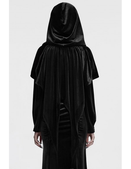 Velvet Dark Harlequin Cape in Black - Punk Rave