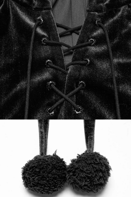 Velvet Dark Harlequin Cape in Black - Punk Rave