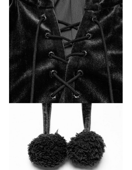 Velvet Dark Harlequin Cape in Black - Punk Rave
