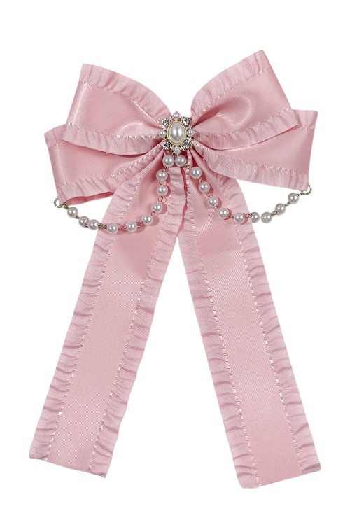 Long Bow Satin & Pearls en Rosa