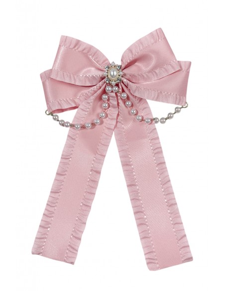 Long Bow Satin & Pearls en Rosa