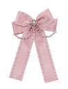 Long Bow Satin & Pearls in Pink