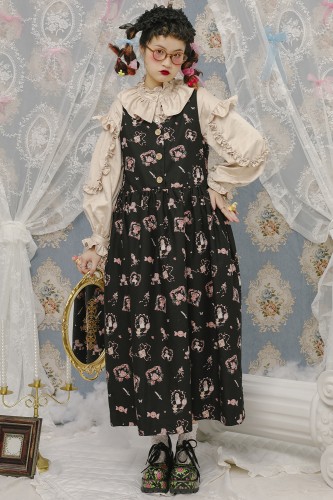 Vestido Antique Dolls JSK en Negro ~ Lutra Jump