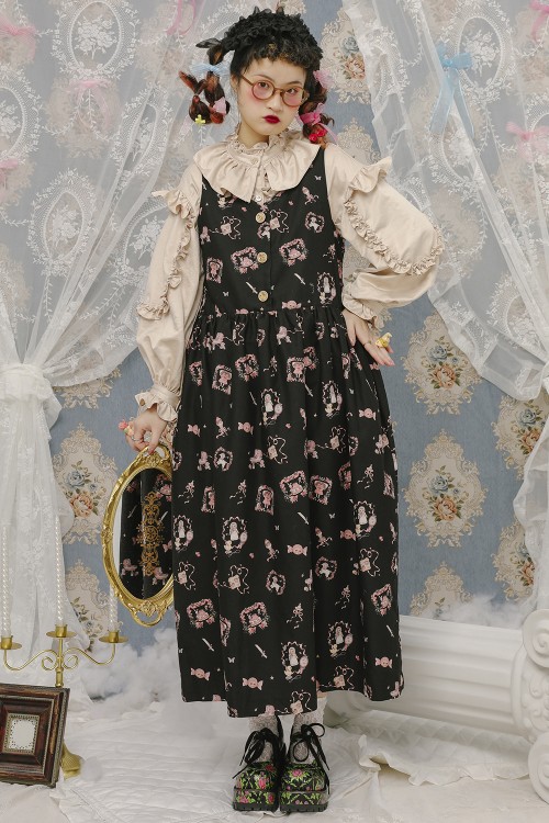 Vestido Antique Dolls JSK en Negro ~ Lutra Jump