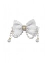 Bow Satin & Pearls en Blanco