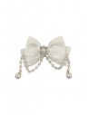 Bow Satin & Pearls in Beige