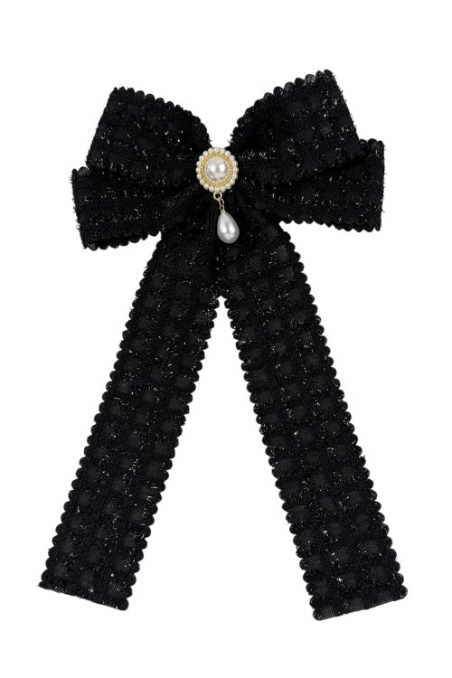 Larme Bow Hairclip in Black
