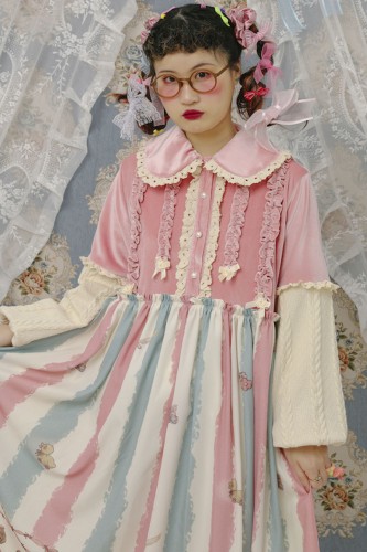 Doll Dress Pink Cream Blue ~ Lutra Jump 2