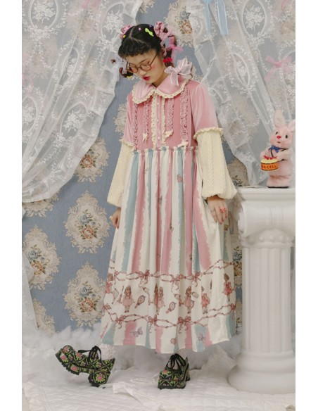 Vestido Doll Pink Cream Blue ~ Lutra Jump