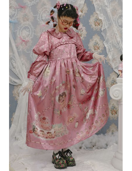 Pink Satin Two-Piece Doll Dress ~ Lutra Jump