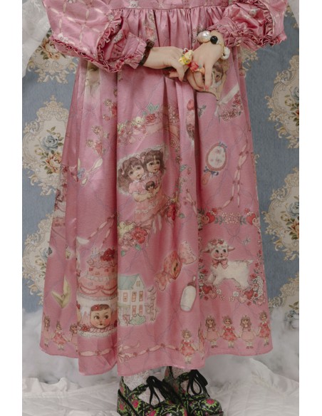 Pink Satin Two-Piece Doll Dress ~ Lutra Jump