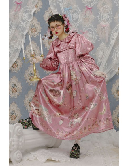 Pink Satin Two-Piece Doll Dress ~ Lutra Jump