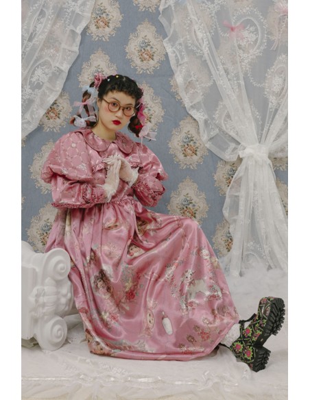 Pink Satin Two-Piece Doll Dress ~ Lutra Jump