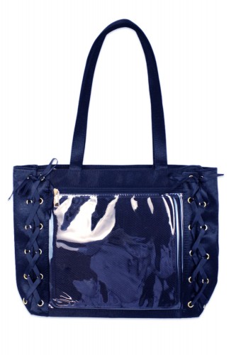 Satin Ribbon Ita Bag - Navy