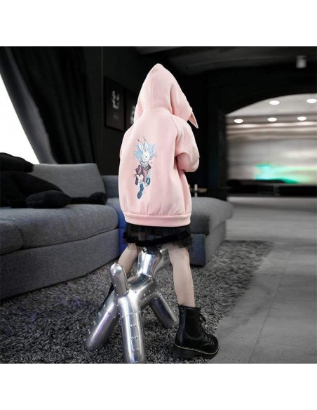 Sudadera con Capucha Wonder Rabbit Para Niño en Rosa - Punk Rave