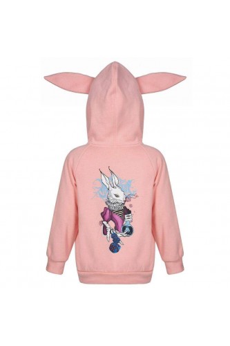 Wonder Rabbit Hoodie for Kids in Pink - Punk Rave