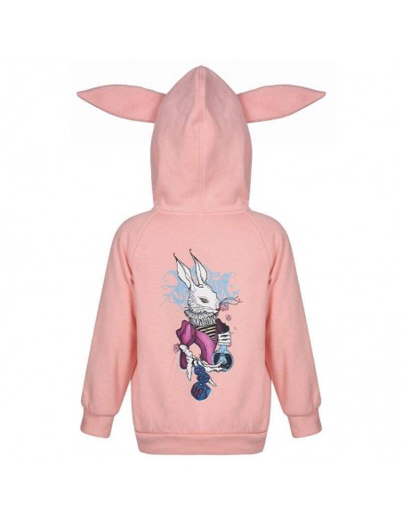 Wonder Rabbit Hoodie for Kids in Pink - Punk Rave