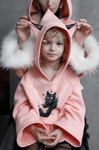 Sudadera con Capucha Nightmare Kitty Para Niño en Rosa - Punk Rave