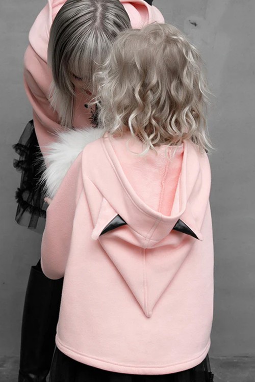 Sudadera con Capucha Nightmare Kitty Para Niño en Rosa - Punk Rave