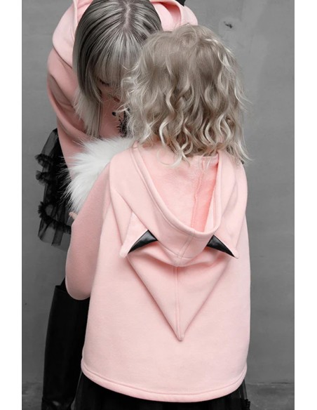 Sudadera con Capucha Nightmare Kitty Para Niño en Rosa - Punk Rave