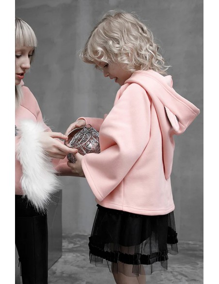 Nightmare Kitty Kids' Hoodie in Pink - Punk Rave